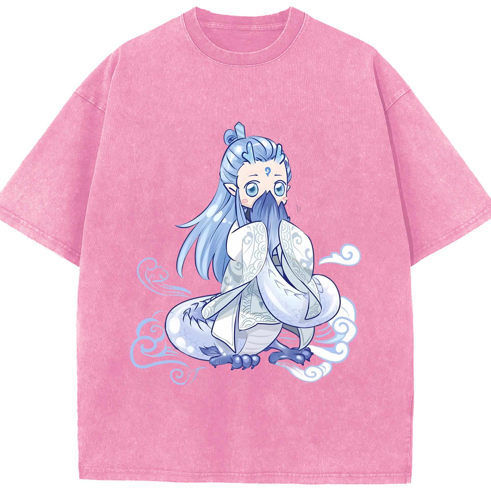 （画像用） Ne Zha 2 ナタ 魔童の大暴れ 綿100% ヴィンテージ風 半袖Tシャツ（フロントプリント）